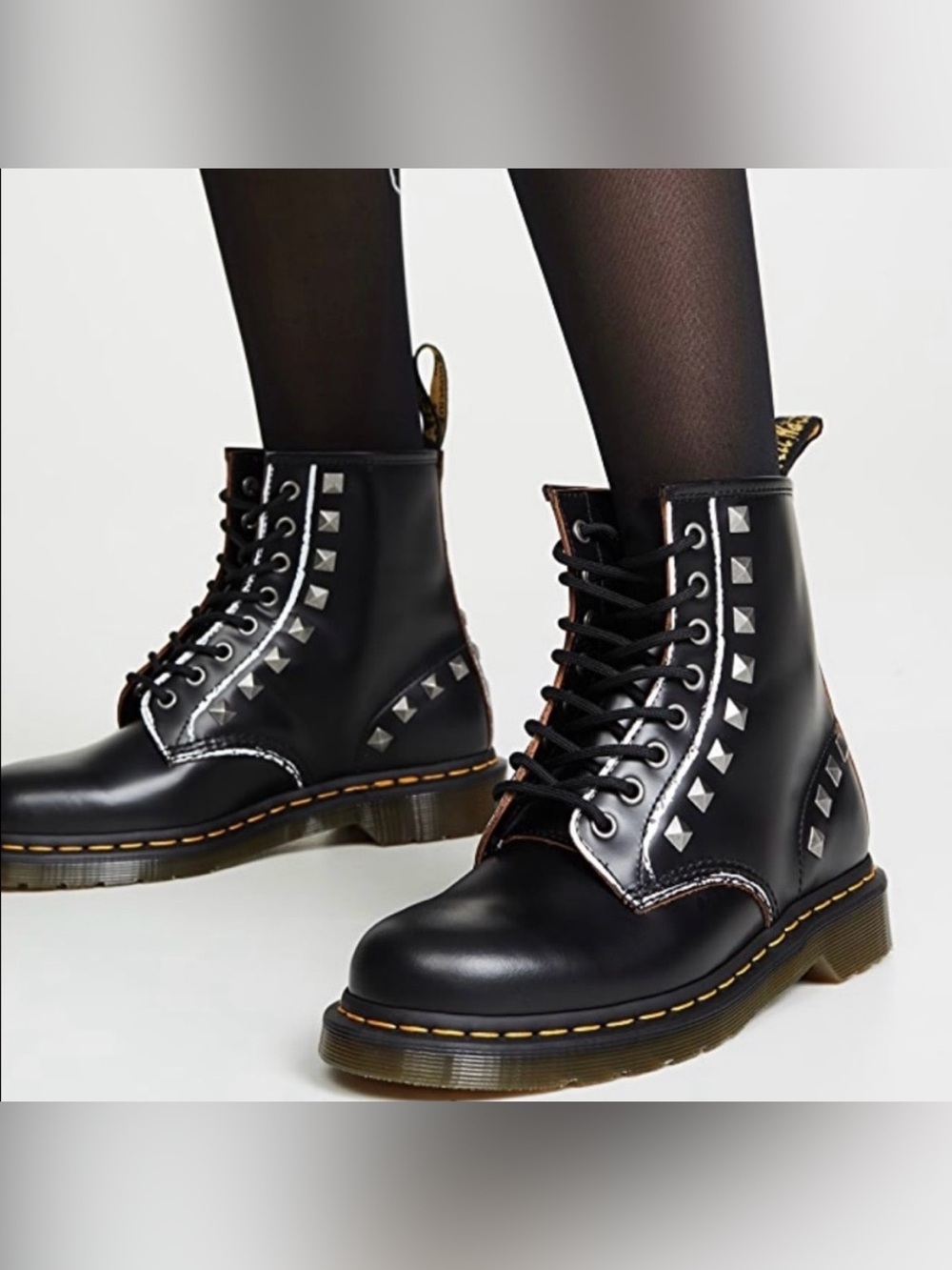 Dr. Martens 1460 Stud Black Lace up Boots